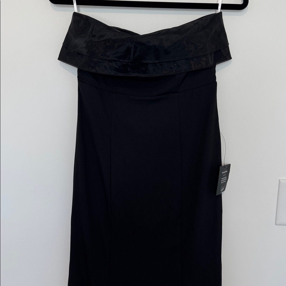 Lulu's NWT Brilliantly Bold Black Strapless Mermaid Maxi Dress - Size S - Picture 4 of 10